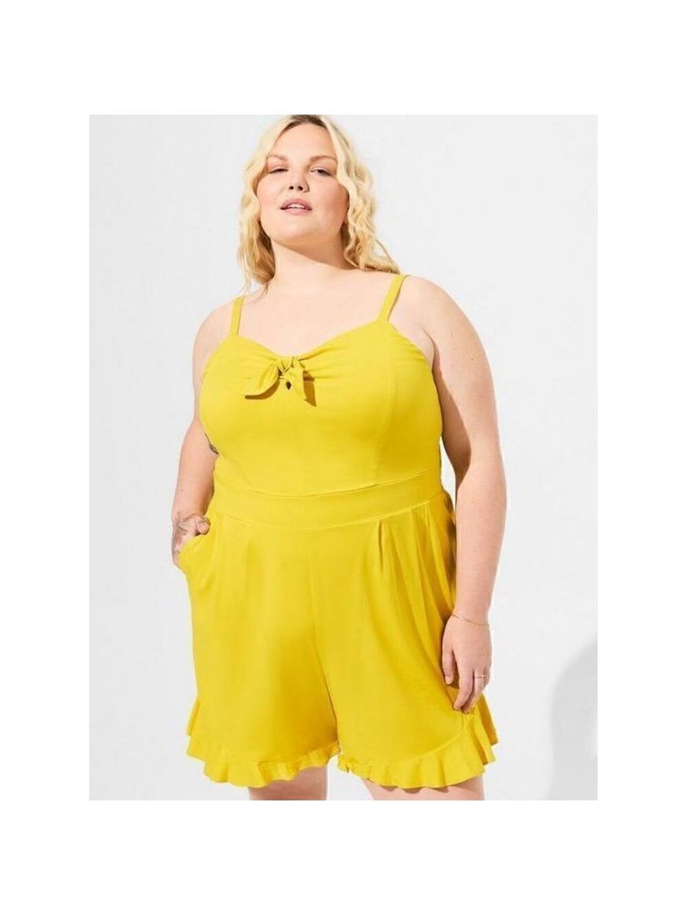 Torrid Challis Tie-Front Romper Sz 3 - Picture 4 of 5
